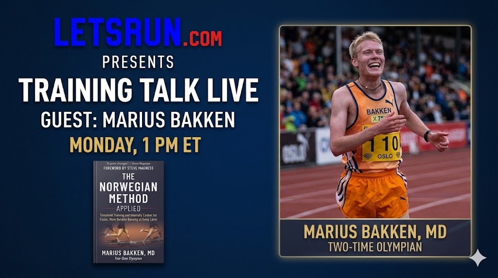 LetsRun.com Training Discussion Live – Marius Bakken is Featured Guest #1 – Monday at 1 p.m. ET